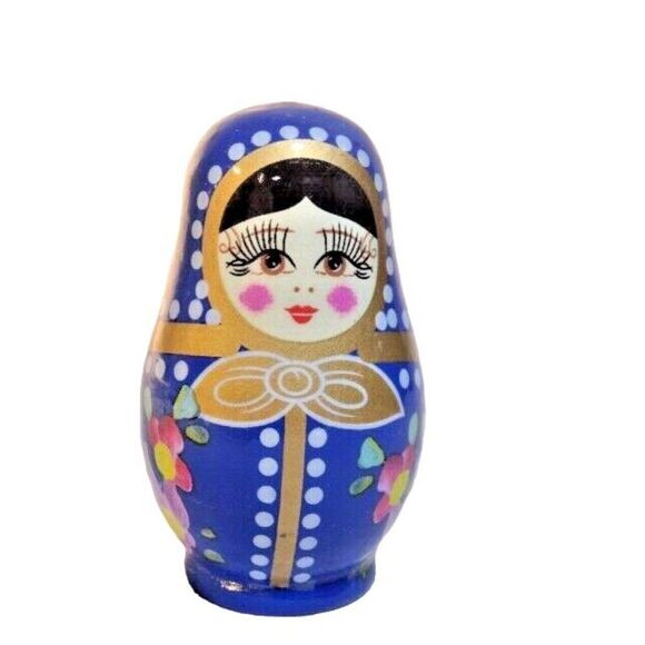 World Market Matryoshka Nesting Dolls Hand Painted Wood 3-Pc 4.5-inch No Box - Picture 6 of 7